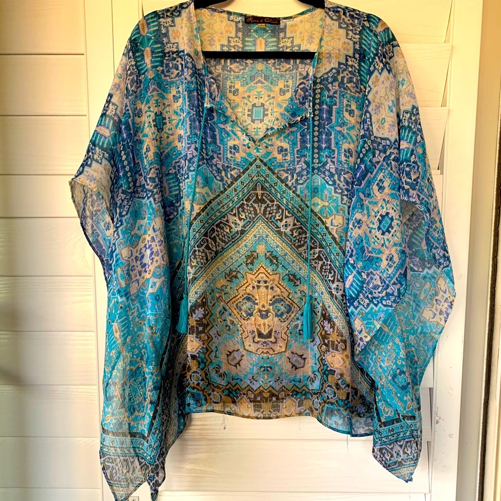 Sheer Boho Top beach cover up or wear with jeans